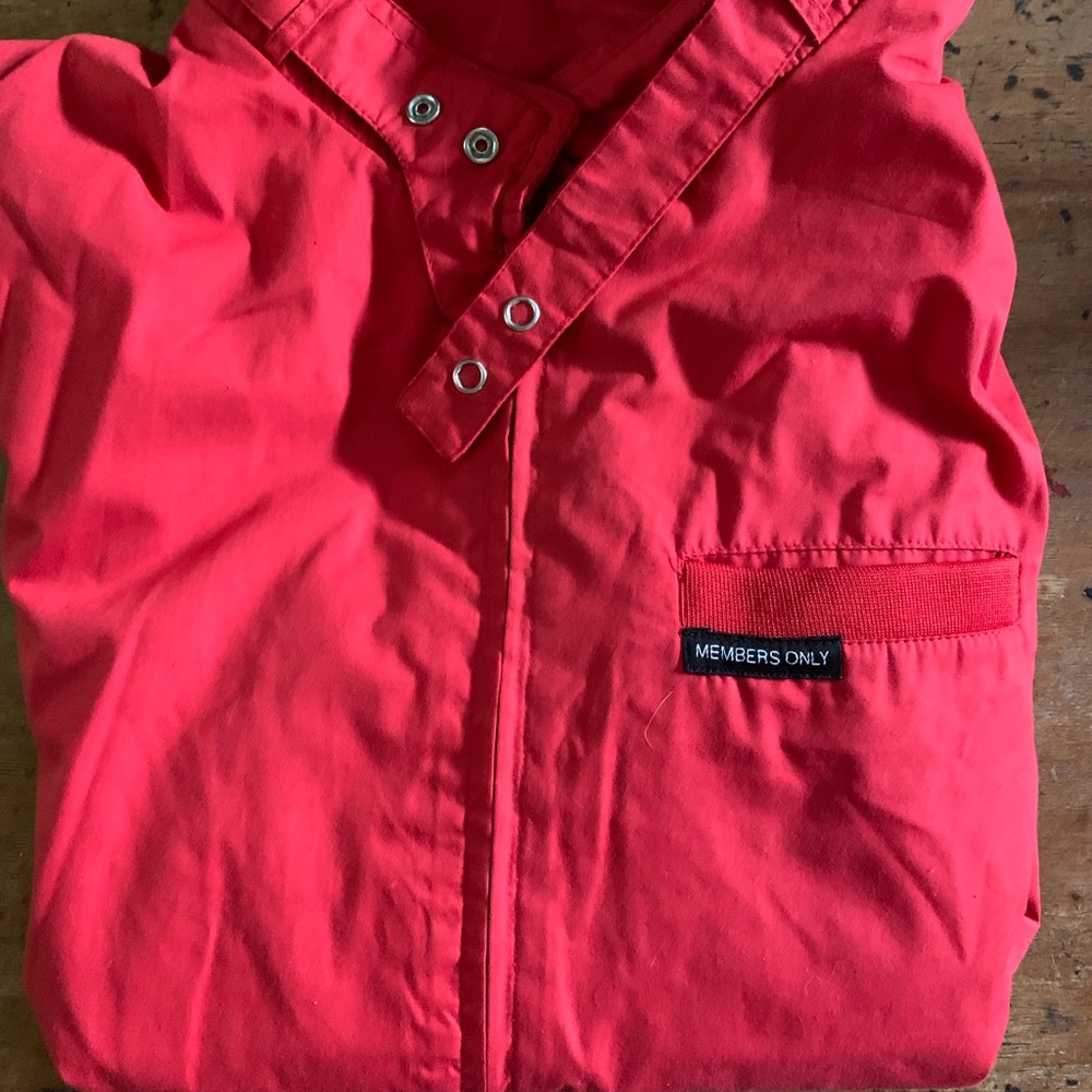 All red men’s member only jacket